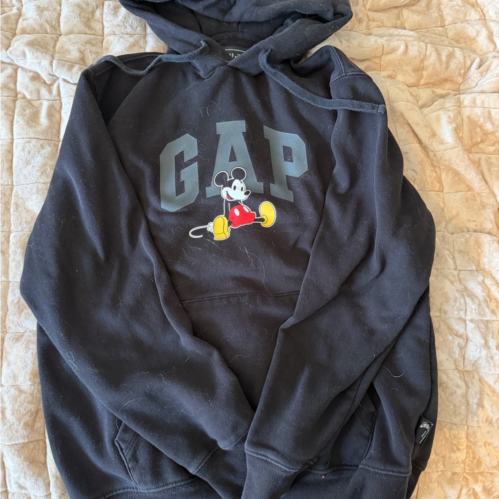 GAP Black Men's Hoodie with Mickey Mouse Design